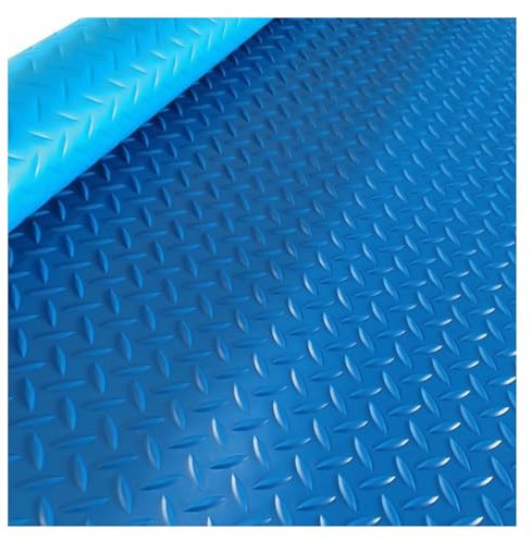 Generisch Garagenbodenmatte, rutschfeste Gummiplatte, PVC-Matte, Dicke 1,6 mm, geeignet for Autos unter Garage, Lager, Fitnessstudio, Fabrik(Blue,63x39in)