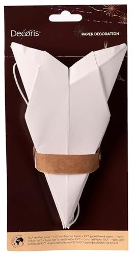 Plissee-Anhänger, Stern, weiss, Papier, 30x9 cm