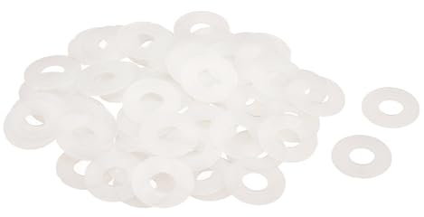 QUARKZMAN 60Pcs Rondelles Plates en Nylon M8 8mm ID Rondelle Plate Blanc | Joints Toriques en Plastique pour Feuille d'Étanchéité, 20mm OD, 1mm Épaisseur, pour Fixation Entretoise Bague
