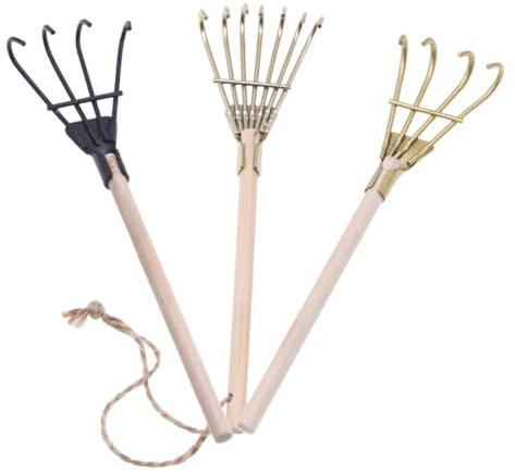 SUPVOX 3pcs Mini Rake Tool Iron Small Rakes for Incense Ashes for Doll House Decoration for Sandbox Mini Garden Tools and Home Interior Decor