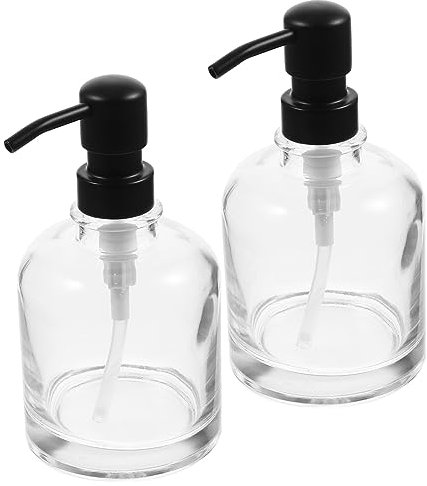 Gatuida 2stücke Bad Seifenspender Glas Mit Pumpe Shampoo-spenderflasche Für Badezimmer Transparente Lotionflasche Als Dekorativer Seifenspender Für Küche Und Büro Wiederverwendbar