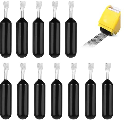 Cpolebev 12 Recharges D'Encre pour Votre Rouleau de Tampon D'Identité, Recharge D'Encre Confidentielle, Recharge de Tampon pour Couvrir Votre Adresse Postale Personnelle