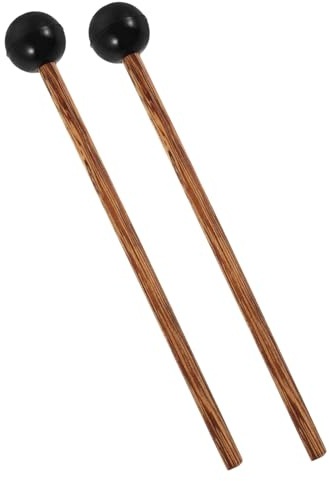 NOLITOY 2 Stück Schlagzeugschlägel aus Hartholz mit Gummikopf Vielseitige Xylophon und Marimba Mallets Langlebig und Leicht für Anfänger und Profis