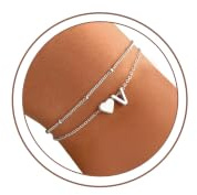 TINGN Damarmband guld silver – 14 karat guldpläterat lager – personligt armband med bokstäver monogram alfabetet – damarmband smycken present till dam flickvän flickor, 15 cm + 2 inches