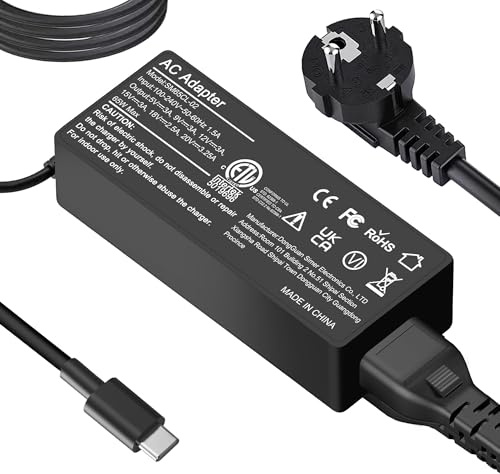 Chargeur 65W/45W USB C Alimentation pour Lenovo ThinkPad X1 Carbon T14 T15 T480 T490 T580 T590 E480 E490 E580 E590 X280 X380 L380,Chromebook HP,ASUS,Acer,Google Type-C AC Chargeur Adaptateur