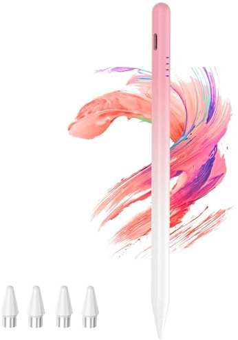 Tablet Pen for Samsung Galaxy A9/A9+ with 4 POM Tips, Kenkor Stylus Pen for Switch 2/Android, Magnetic Tablet Stylus Compatible with Samsung Ultra S24/S23/iPhone/Xiaomi/HONOR/Amazon Fire Gradient Pink