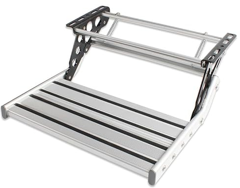 Marchepied pour Camping Car Manuel Pliable en Alliage d'aluminium pour Caravane et remorque, Double ou Simple Couche