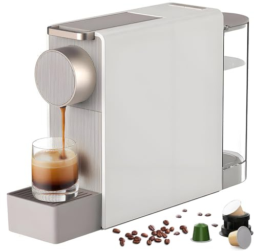 Machine à café à capsules expresso portable 1200 W – Machine haute pression 19 bars pour cappuccino et café – Réservoir d'eau de 620 ml – Porte-gobelet réglable à fermeture automatique – Idéal pour la