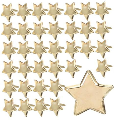 Tofficu 50pezzi Mini Borchie per Scrapbooking Borchie Stella Fermagli per Carta in Metallo Accessori Fai da Te per Lavori di Carta Decorazioni e Progetti Manuali
