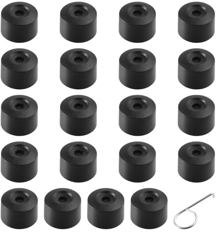 INJOYTEC 20PCS Car Wheel Lug Nut Covers 17mm Auto Tire Bolt Caps Wheel Lug Nut Covers Bolt Caps with Removal Tool Compatible with Vw Jetta Mk4/Mk5/Mk6, Golf Gti Mk4-Mk7, Passat, Polo, Cc, E-Golf