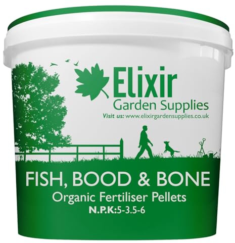 Elixir Gardens Pelleted Organic Fertiliser Resealable Airtight Tubs (Fish Blood & Bone 5kg)