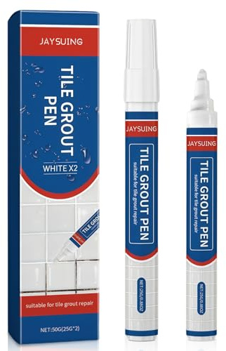 2 * 25g Rotuladores Para Juntas De Azulejos, Rotulador De Lechada Blanco Para Blanquear Juntas, Marcador Reparación Juntas Para Renovar Lechada, Para Baño Cocina Suelo Pared Baldosas