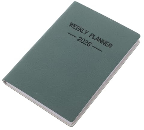 TEMPNAP Planificador Semanal de Bolsillo A7 2026 Mini Portátil Delgado Verde Oscuro, Cuaderno Calendario y Agenda de Citas para Organización Personal y Profesional