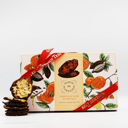 Walnut Tree Continental Florentines Dark Chocolate and Orange 2 x 100g – 24 Luxury Florentines, Hand-Tied Ribbon, Gourmet Chocolate Gift, Keep One Gift One, Handpacked in the UK