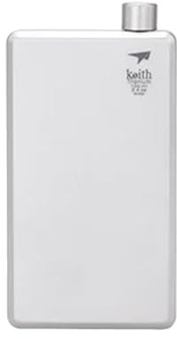 Keith Flasque en Titane avec Entonnoir, 120ml, Ti9306, Gourde de Poche en Titane pour Vin, Whisky, Vodka, Gourde de Sport pour Homme et Femme, Idéale pour Camping Randonnée et Activités Extérieures