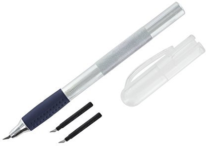 Modelcraft Swivel Craft Knife - Pen Style 360° Cutter with 2 Spare Blades,Silver,15cm