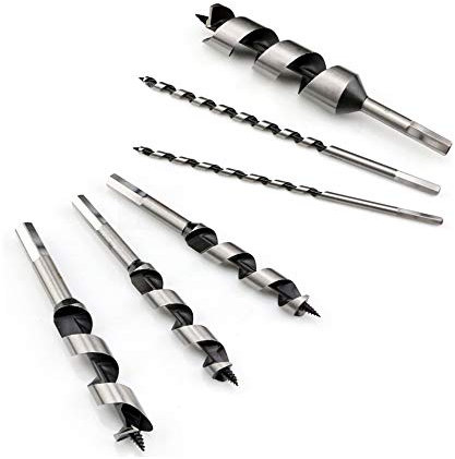 BE-TOOL Mèche hélicoïdale à bois à tige hexagonale pour charpentier Coupe rapide Diamètre 10 mm Mèche à bois 350 mm de long (lot de 1)