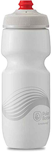 Polar Bottle - Breakaway - 24oz Wave, Ivory & Silver- Insulated Water Bottle for Cycling & Sports, Keeps Water Cooler Longer, Fits Most Bike Bottle Cages,White