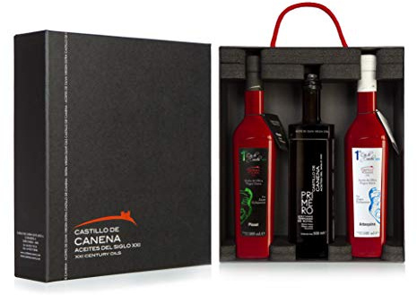 Castillo de Canena- Estuche Horeca con 3 botellas - Royal 500ml + Primer Día de Cosecha Arbequina 500ml + Primer Día de Cosecha Picual