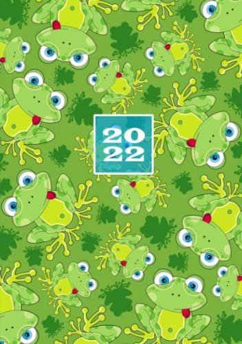 2022: Terminkalender mit Uhrzeiten 5 Uhr - 23 Uhr pro Tag | 1 Tag auf 1 Seite mit Zeiteinteilung | A5 Tagesplaner mit Zeit | Kalenderbuch Planer | ... Buchkalender Jahresplaner | Soft-Cover Frosch