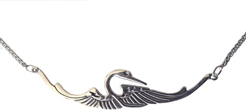 Dakota House Halskette 925 Silber Kranich Elegante Jugendstil