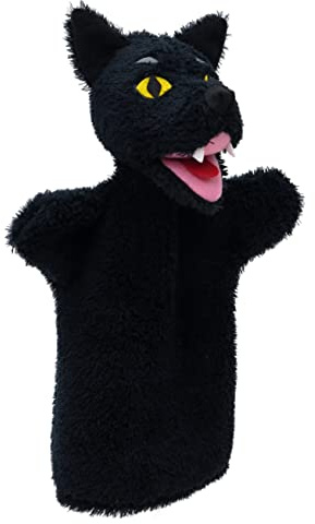 Handpuppe Tierhandpuppen Wolf 28 cm, Ideal für Puppentheatre und Rollenspiele, für Kinder Baby Jungen Mädchen