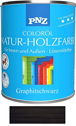 PNZ Natur-Holzfarbe Coloröl Holzschutz von Gartenwelt Riegelsberger Holzlasur UV-Schutz Premiumklasse Graphitschwarz (anthrazit) 2,5 Liter