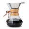 Lalord Verser Over Cafetière avec Filtre en Acier Inoxydable Réutilisable, 800 ml Carafe à Café en Verre Borosilicaté, Collier en Bois, Infuseur à Café, Peut Contenir 4 Tasses