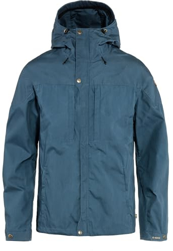 Fjällräven Skogso Men's Jacket - Water and Wind Resistant, Adaptable w/Greenland Wax, Breathable - Hiking, Trekking, Indigo Blue, X-Large