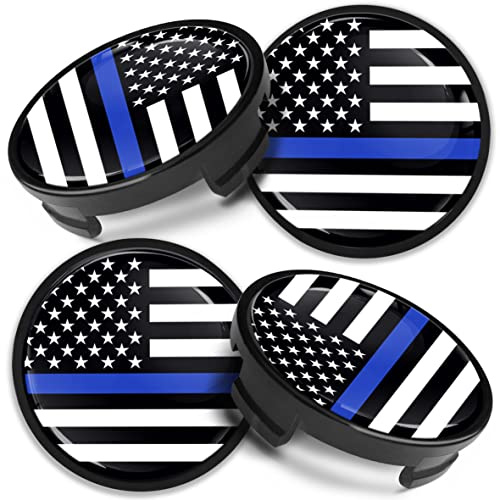 Biomar Labs 4 x 54 mm Tapas de Ruedas Compatible con Ford Tapacubos de Centro Llantas Aluminio Bandera de EE. UU. USA Flag CFZ 24