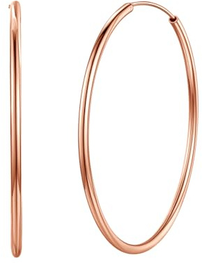 Silvora Creolen Silber 925 Damen Ohrringe Gold Silber Rosegold Schwarz | Hoop Earrings 20/30/50/70mm Durchmesser, Antiallergisch 925 Silber Ohrringe Creolen Modeschmuck für Damen Herren