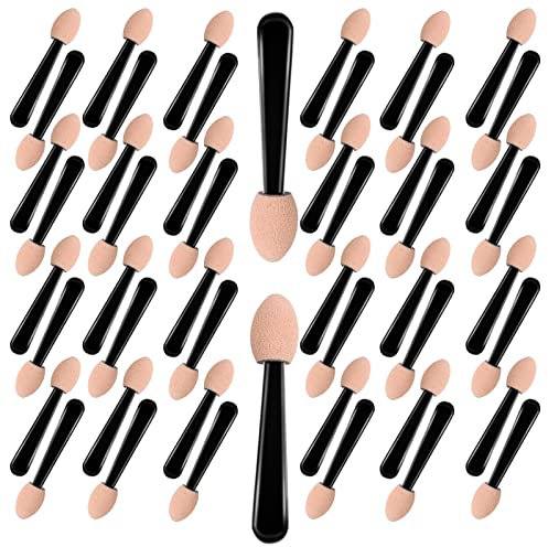 50 Stück Pinselset Lidschatten Applikator, Schwamm Applikator Kosmetik Make Up Pinsel Augen Kosmetische Pinsel Sponge Eyeshadow Brush Klein Make Up Tools