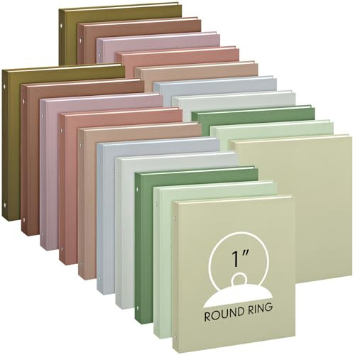 Ctosree Flexibler Ordner mit 3 Ringen, mit 2 Taschen, niedlich, mehrfarbig, Hardcover, lose Blätter, für Briefgröße, Papier, Schule, Büro, Zuhause, 10 Farben (stilvolle Farben, 2,5 cm)
