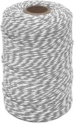 Spago da giardino 100 m di spago rosso bianco in cotone da panettiere for artigianato giardinaggio decorazioni for feste di nozze confezioni regalo (Color : Gleywhite)