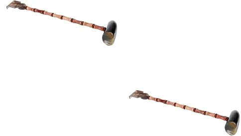 SOLUSTRE 2stücke Natürlicher Horn Rückenkratzer Mit Langem Griff Traditionelles Kratzwerkzeug Zur Linderung Von Juckreiz Zufällige Farbe