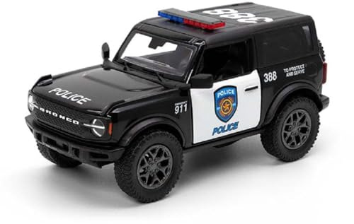 KiNSMART 2022 Ford Bronco SUV Police Edition 5 Inch 1:34 Scale Die Cast Metal Model Toy Car