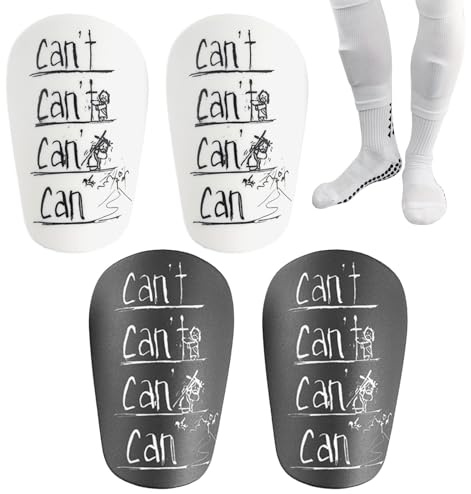 Feliciay Fußball Schienbeinschoner für Kinder und Herren, Mini Beinschutz für Erwachsene, Sports Shin Pads, Fußball-Schutzzubehör der Beine (Schwarz+Weiß)