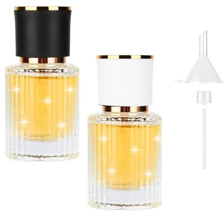 Elitecran 2 Pezzi Nebulizzatori per Profumi, Flaconi Spray Viaggio in Vetro, 30 ml Bottiglia di Profumo Ricaricabile, Contenitore Profumi Spray Vuoto con Contagocce e Lmbuto per Donne o Ragazze