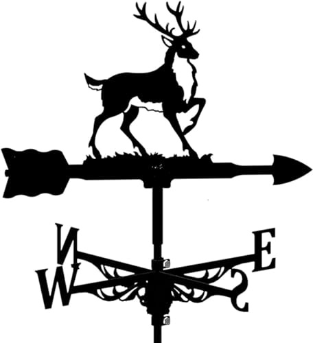 Girouette avec ornement animal en fonte - Girouette en fonte - Indicateur de direction du vent pour toits, coq, jardin, cour, patio - Forme 3