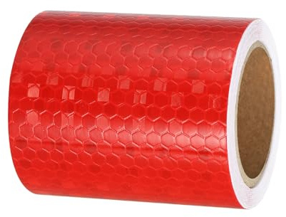 PATIKIL Ruban Réfléchissant Adhésif Rouge 1 Rouleau 7cm x 3 Mètres Ruban Adhésif Réfléchissant de Sécurité Imperméable et Haute Visibilité pour Camions, Remorques, Voitures