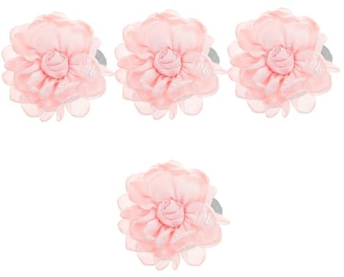 PRETYZOOM 4 Stück Vorhang Gebundene Blumen Zubehör Für Fensterschatten Pfingstrosen-vorhangschnallen Vorhang Vorhangklemme Vorhangschnallen Für Vorhänge Vorhangzubehör Rosa Stoff