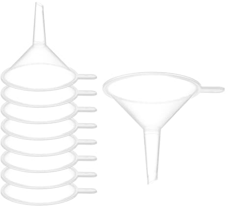 PATIKIL 16 Pcs Embudo De Plástico Transparente De 2 Pulgadas Para Llenar | Embudo De Transferencia Multiusos De Boca Ancha, Con Pico Largo Y Mango, Botellas De Agua Líquido Laboratorio