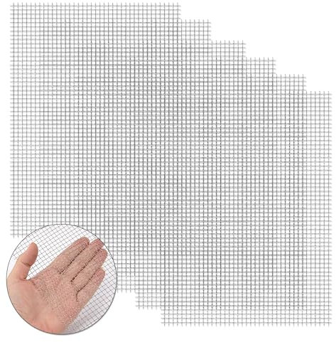 Heveer Rete Fine Rete Metallica in Acciaio Inox 5 Maglia per la Protezione del Filtro Griglia di Ventilazione 6 Pezzi 30x21cm