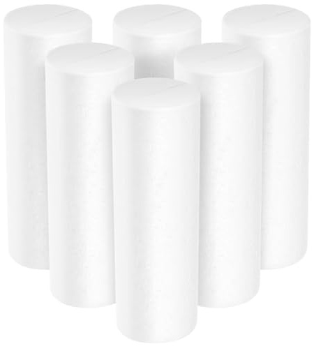 BEBEMOKO 6st 6st Schaumzylinder Schaumstoffschläuche Zum Basteln Zylinder Aus Polystyrol Styroporröhren DIY-Zylinder Weihnachten Deko Säule DIY Bastelset