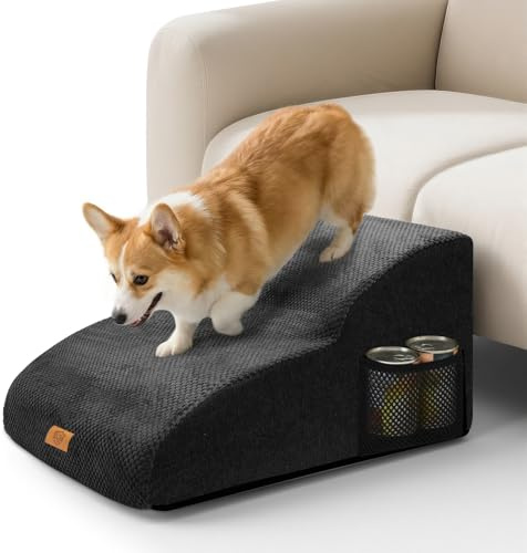 MASTERTOP Escalier pour Chien Canapé à 2 Marches Étendus en Mousse - Noir