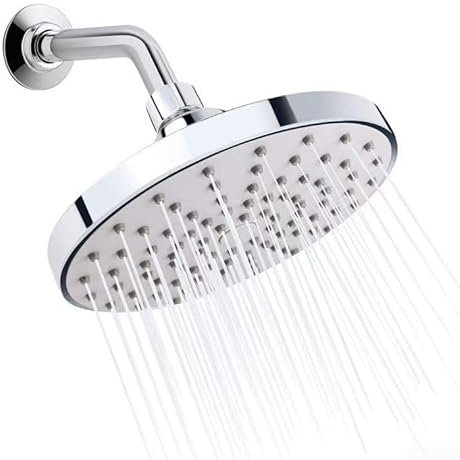 Pomme de douche à effet pluie, 15,2 cm, haute pression, avec buses autonettoyantes et angles réglables, connecteur à boule pivotant, pour salle de bain