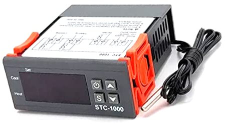 TARSHYRY Digitaler Temperaturschalter Kühlheizung Einstellbarer Alarmfunktion Thermostatschalter Schwarz für Aquarium -Inkubator