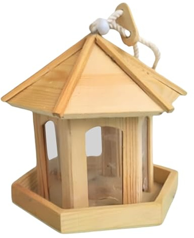 syayw Alimentadores para Pájaros Silvestres - Distribuidor Hexagonal | Distribuidor colgante para Periquitos y Canarios Decoración Balcón Terraza Exterior