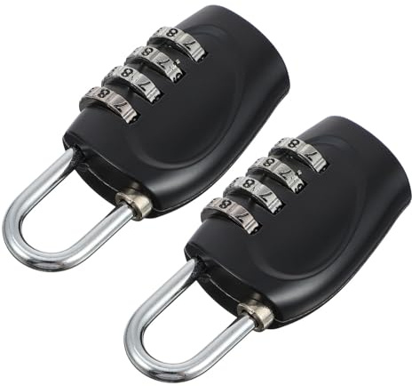 DECOMELODY 2 Piezas Candado de Combinación Dígitos Resistente para Equipaje y Mochilas Unidades Negras con Contraseña Personalizable y Portátil para Seguridad Viajes y Almacenamiento