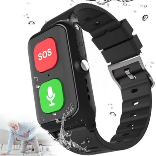 Braccialetto di chiamata di emergenza per anziani, orologio di posizionamento GPS con fotocamera, chiamata vocale 4G, impermeabile, soccorso SOS, monitoraggio della frequenza cardiaca per Alzheimer